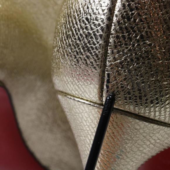 100mm Platine Gold Velcro Strappy Lame Triniboot Metallic Boot c615 - Picture 10 of 11